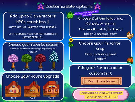 CUSTOMIZABLE Stardew Valley 3D cube diorama TEMPLATE