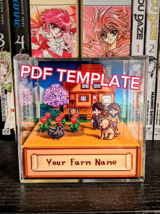 CUSTOMIZABLE Stardew Valley 3D cube diorama TEMPLATE