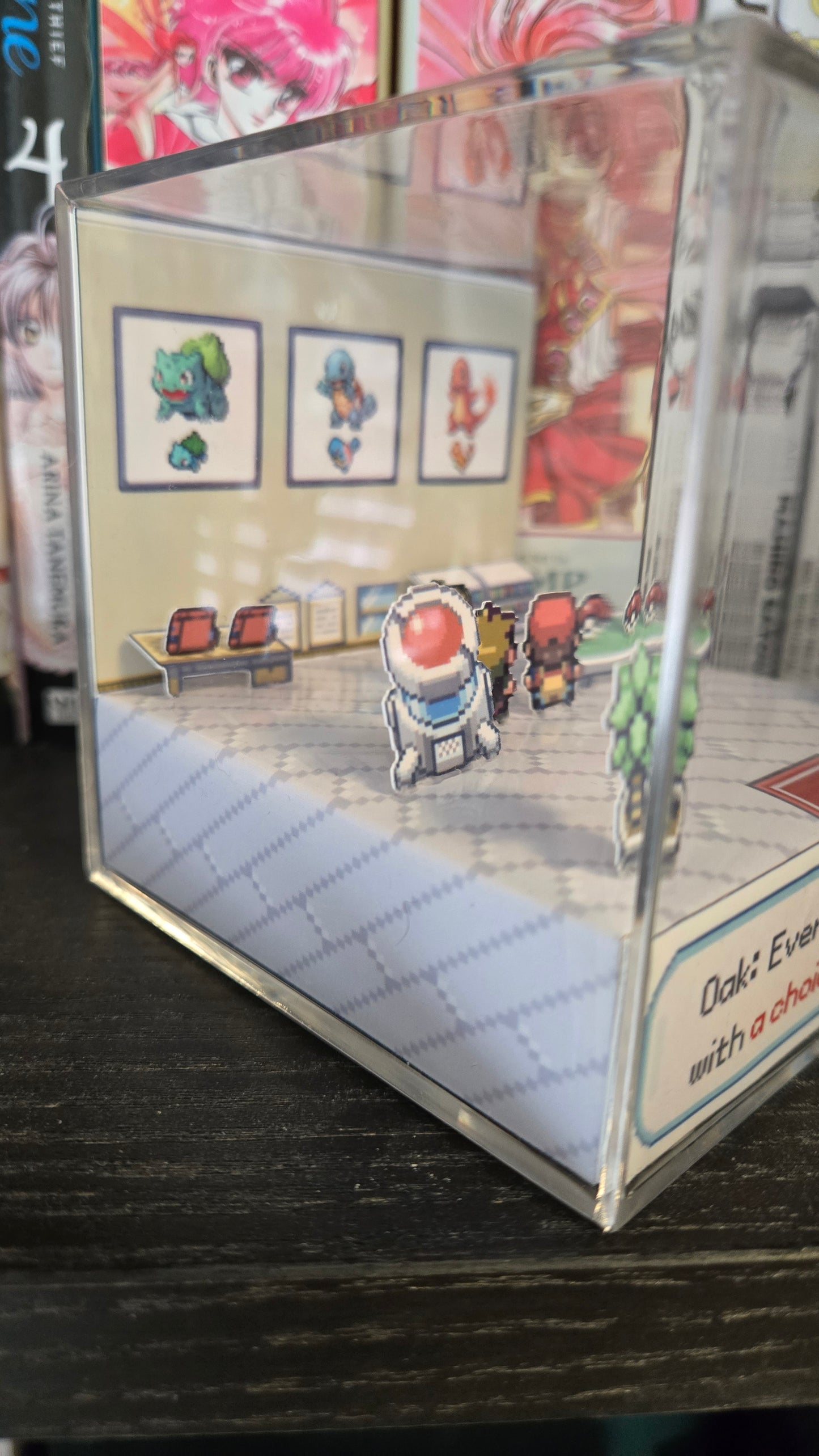 Pokemon FireRed LeafGreen Professor Oak Lab 3D cube diorama | CUSTOMIZE between Male and Female trainer