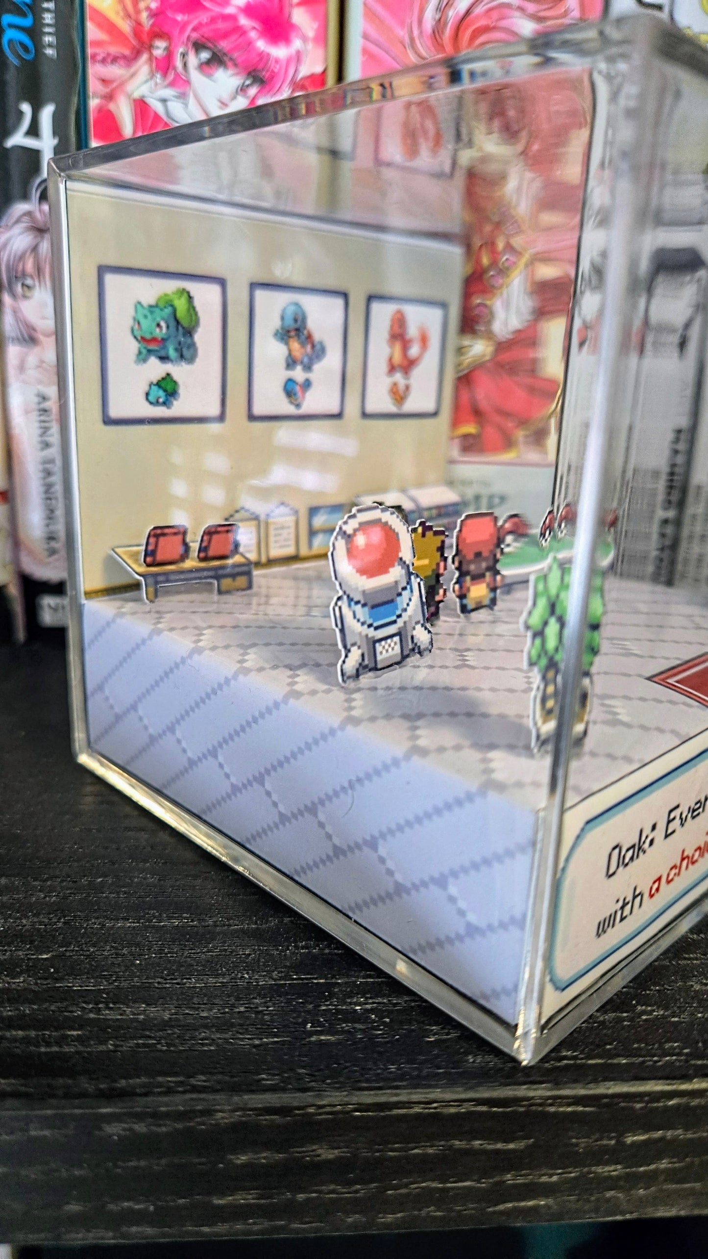 Pokemon FireRed LeafGreen Professor Oak Lab 3D cube diorama | CUSTOMIZE between Male and Female trainer