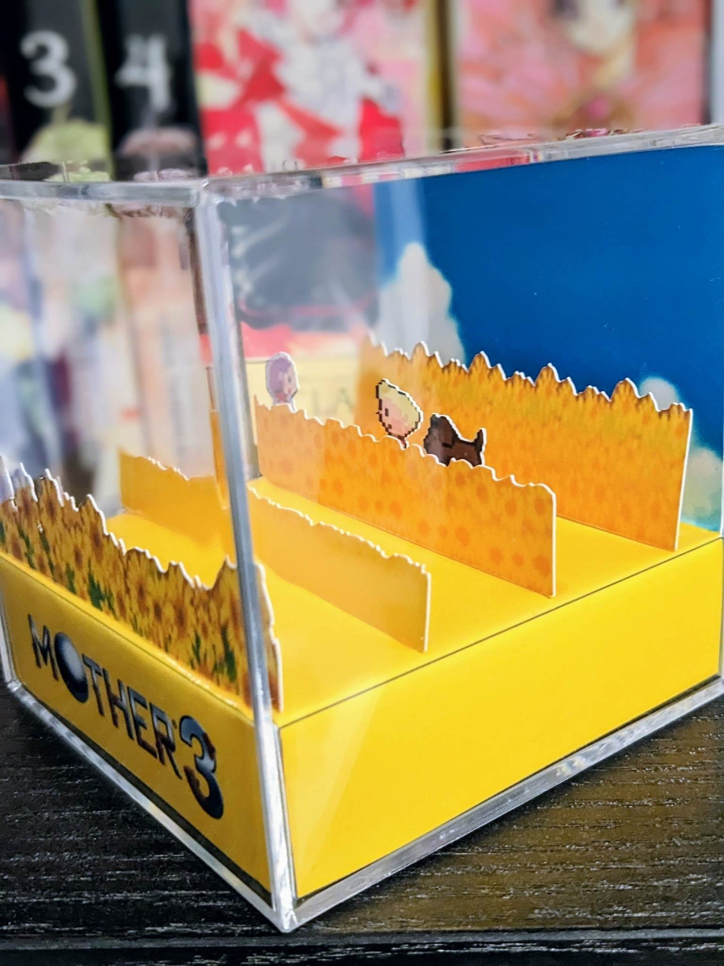 MOTHER 3 sunflower fields 3D cube diorama