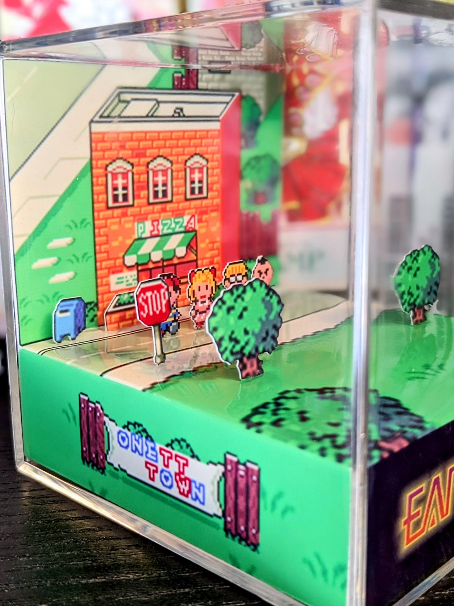 Earthbound Pizza place Onett 3D cube diorama