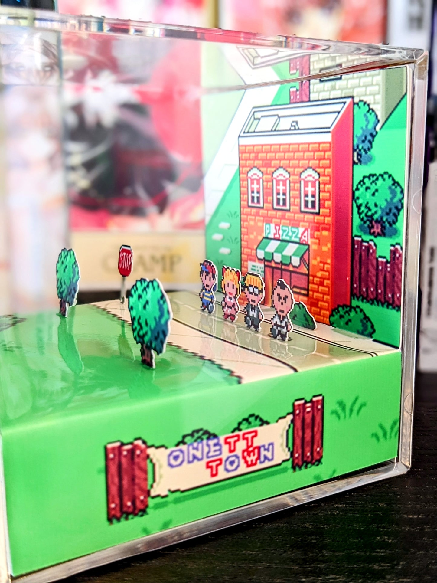 Earthbound Pizza place Onett 3D cube diorama
