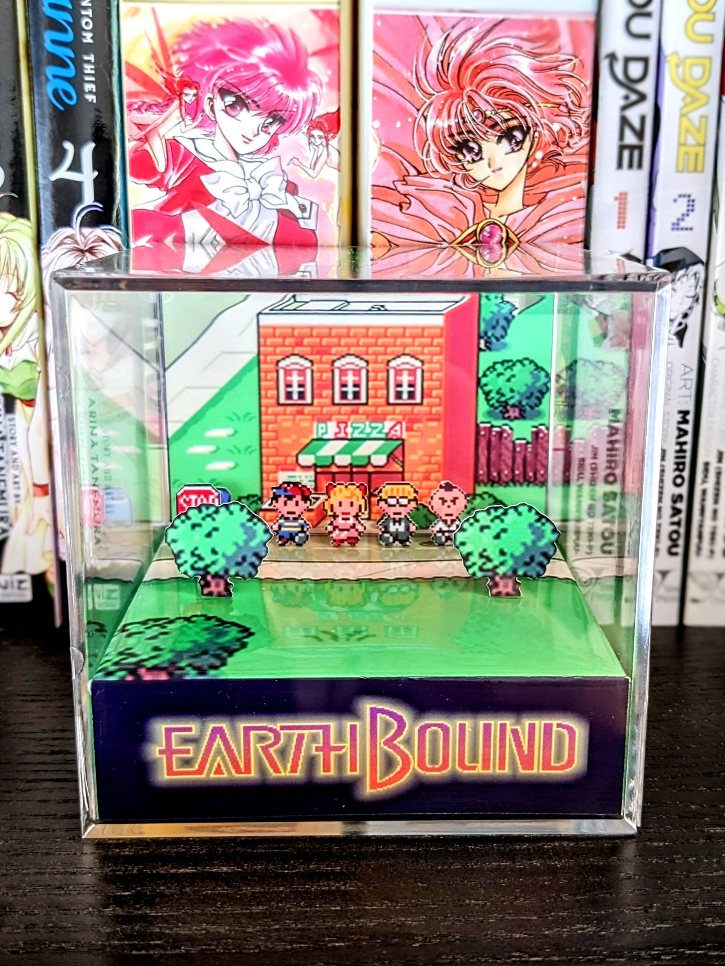 Earthbound Pizza place Onett 3D cube diorama