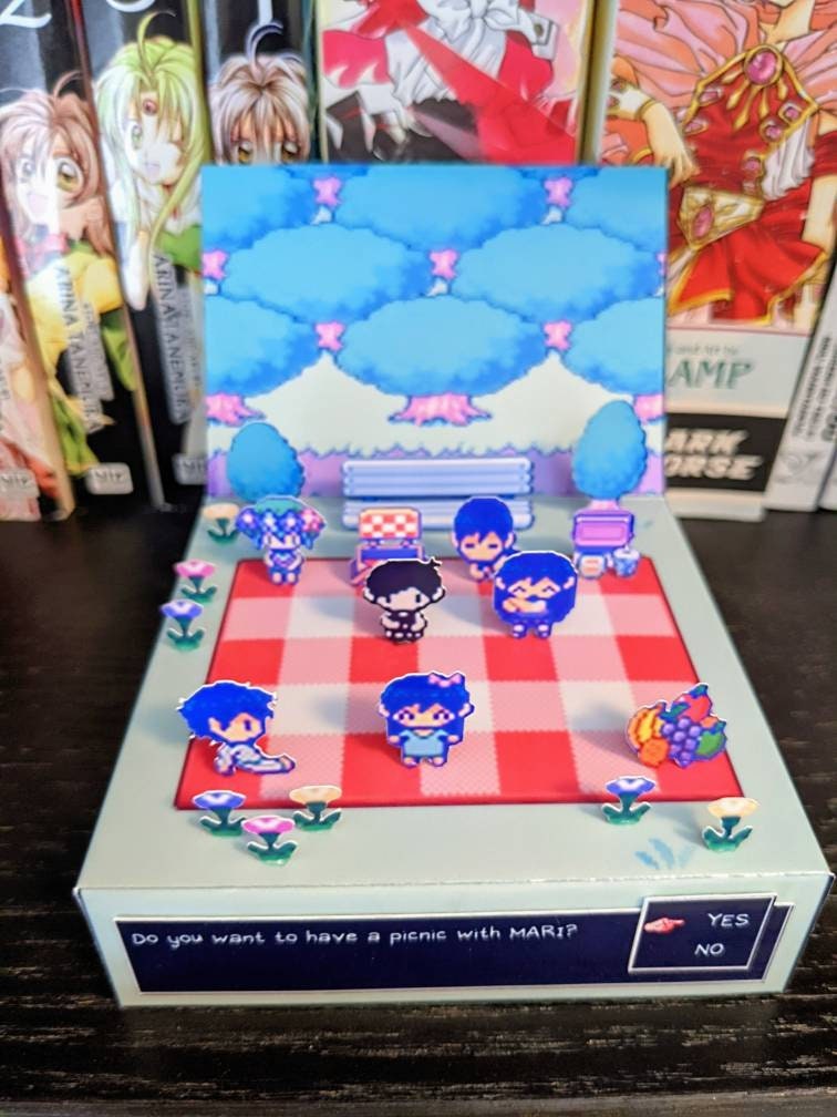 OMORI Mari's Picnic 3D cube diorama