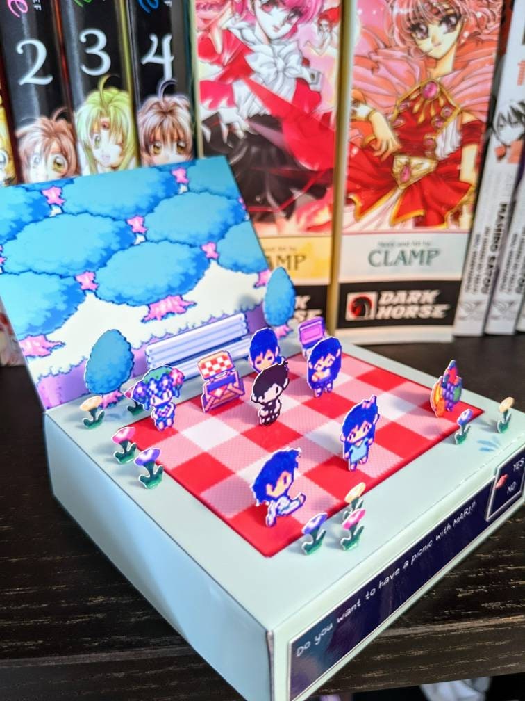 OMORI Mari's Picnic 3D cube diorama