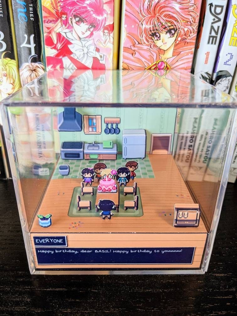 OMORI Basil's Birthday 3D cube diorama