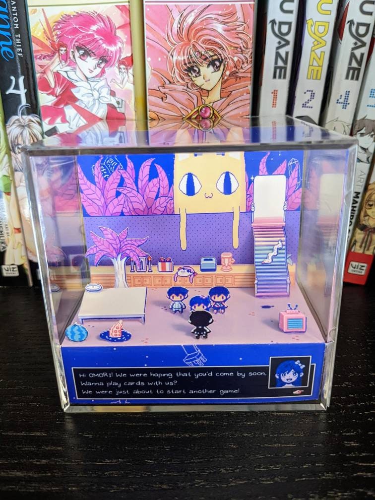 OMORI Dual Sided 3D cube diorama | White Space and Neighbor's room