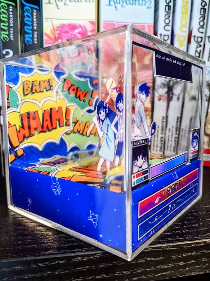 OMORI Friends Boss Battle 3D cube diorama | Aubrey, Kel and Hero battle
