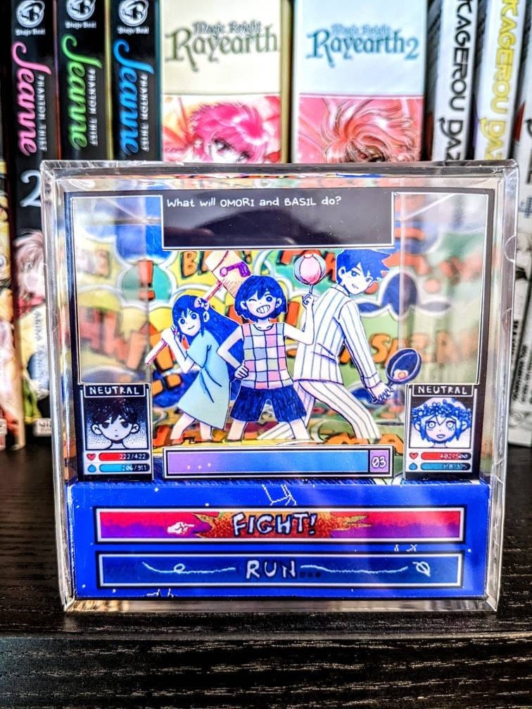 OMORI Friends Boss Battle 3D cube diorama | Aubrey, Kel and Hero battle