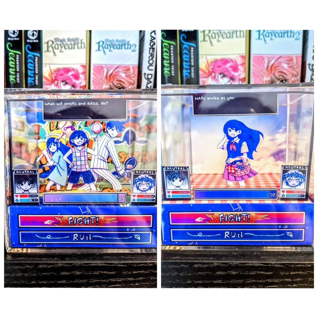 OMORI Friends Boss Battle 3D cube diorama | Aubrey, Kel and Hero battle