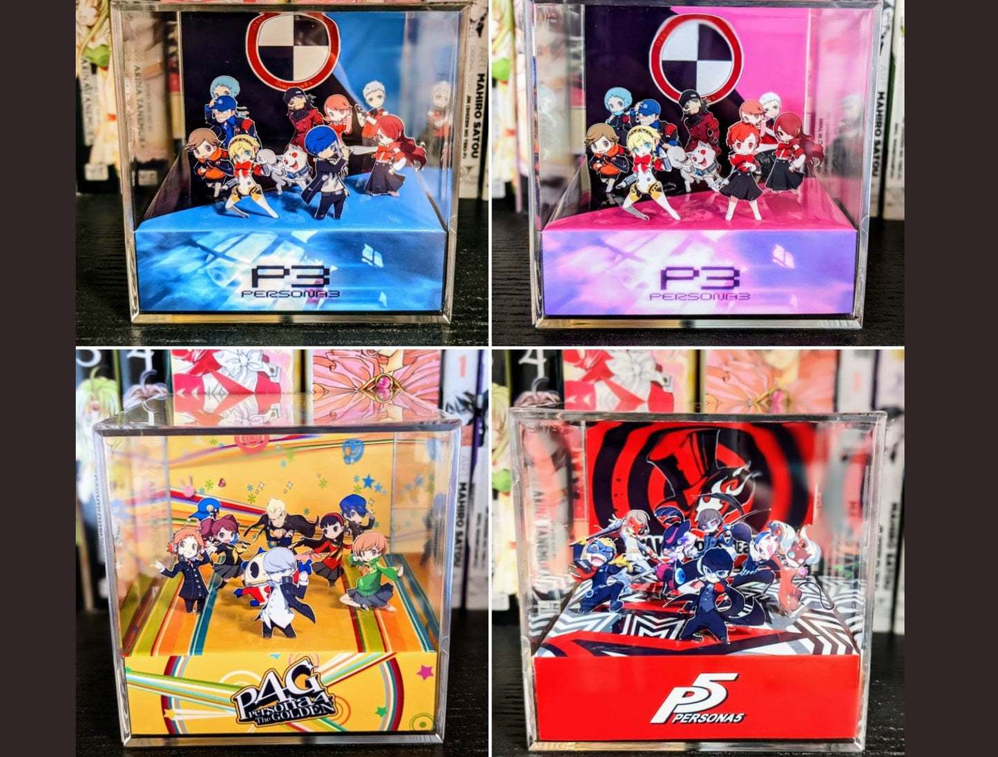 Persona 3, Persona 4 and Persona 5 3D cube diorama TEMPLATE bundle