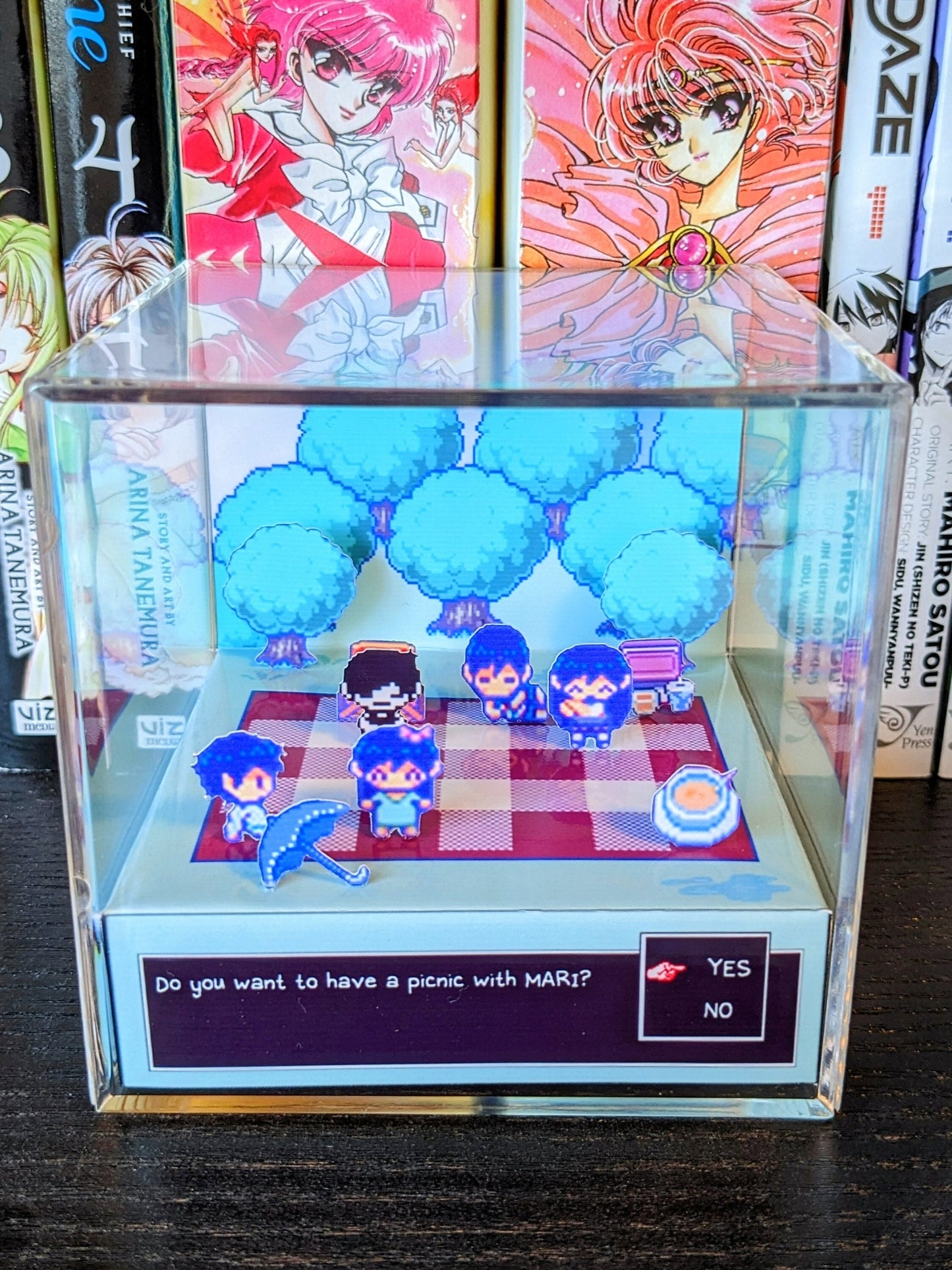 OMORI Mari's Picnic Rain Town ver. 3D cube diorama
