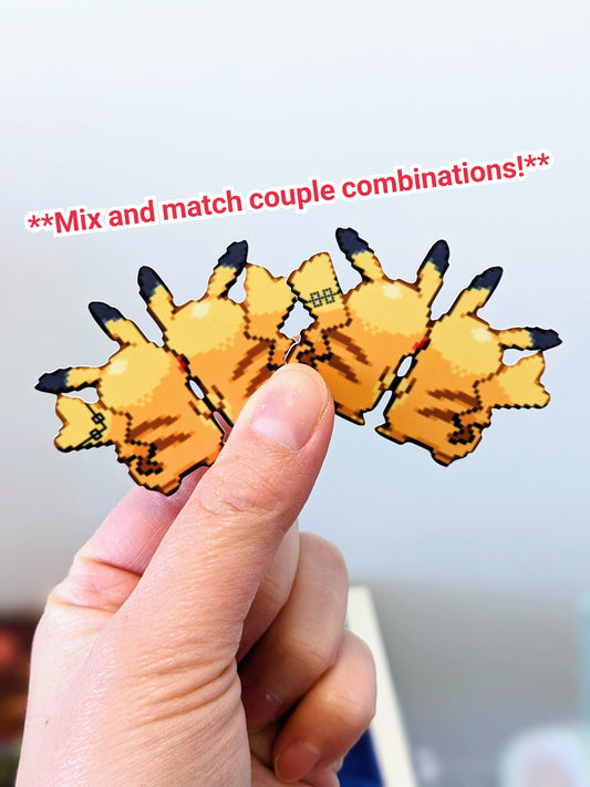 Trans Pikachu Pokemon couple 3D cube diorama