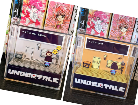 UNDERTALE Genocide Route Version Dual Sided 3D cube diorama | It's me, Chara & It's you!