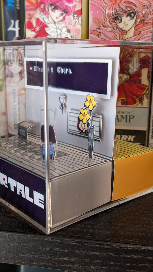 UNDERTALE Genocide Route Version Dual Sided 3D cube diorama | It's me, Chara & It's you!