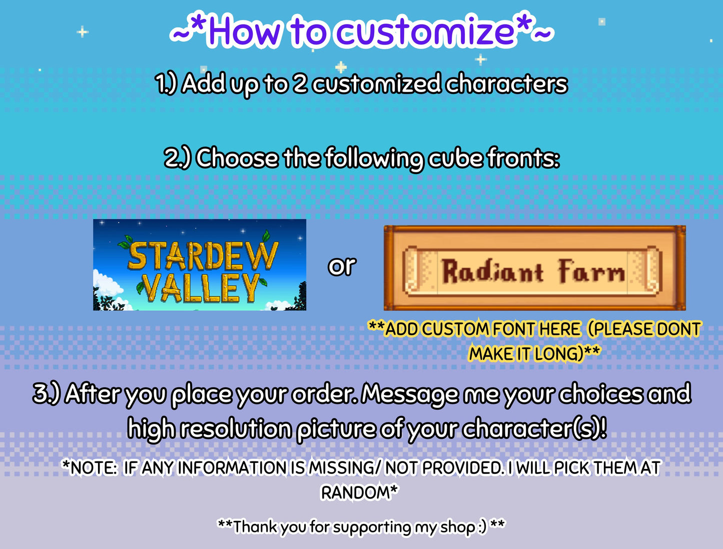 CUSTOMIZABLE Christmas Stardew Valley 3D cube diorama