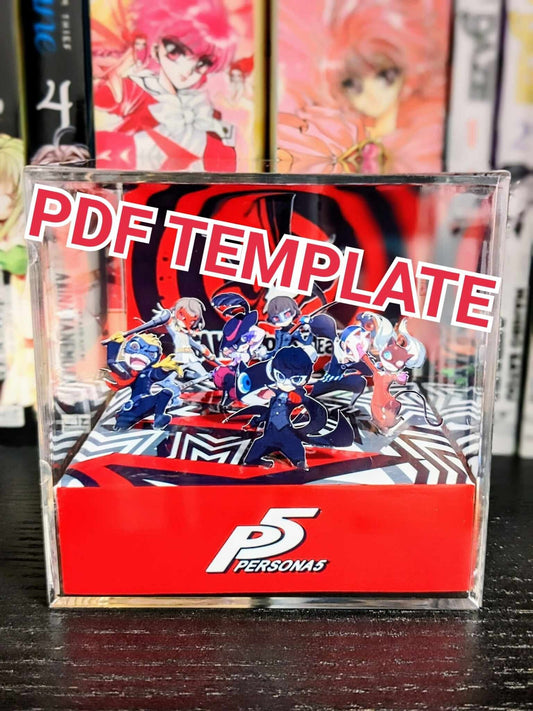 Persona 5 3D cube diorama TEMPLATE