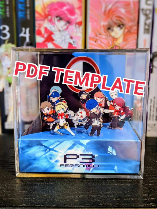 Persona 3 MALE 3D cube diorama TEMPLATE