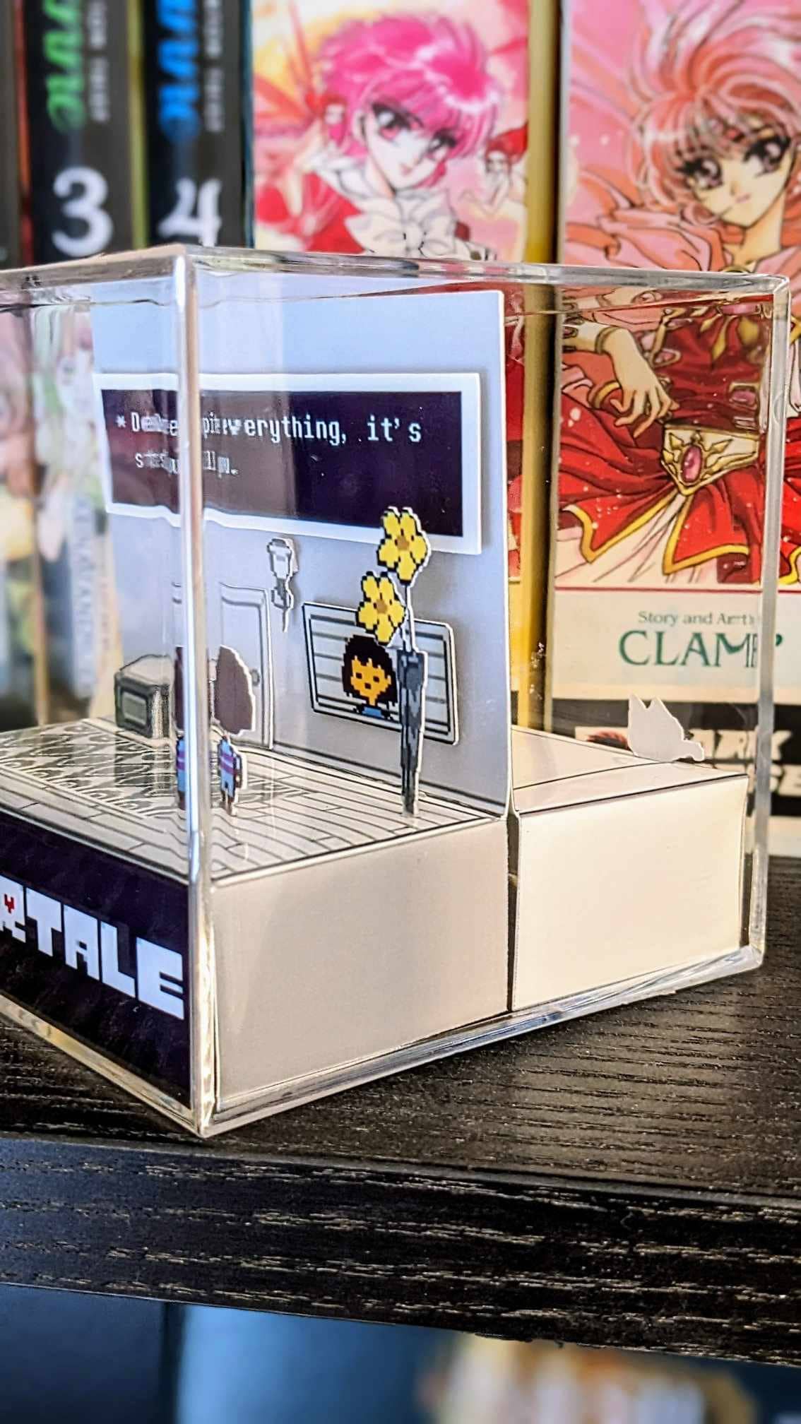 OMORI X UNDERTALE Dual Sided 3D cube diorama | White Space | Despite everything, it's you & It's you! | Double sided cube