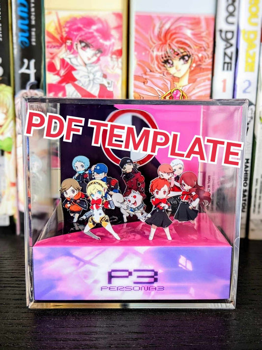 Persona 3 Female 3D cube diorama TEMPLATE