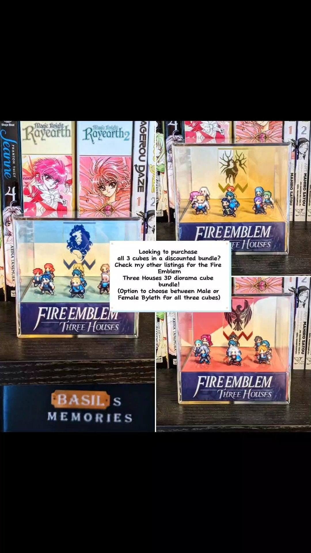 Fire Emblem Three Houses Golden Deer 3D cube diorama