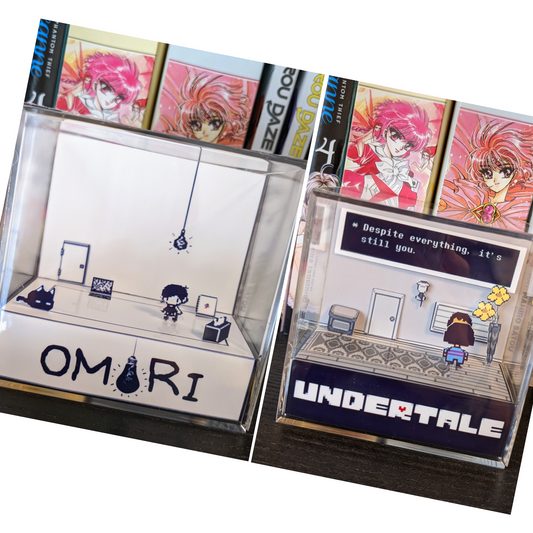 OMORI X UNDERTALE Dual Sided 3D cube diorama | White Space | Despite everything, it's you & It's you! | Double sided cube