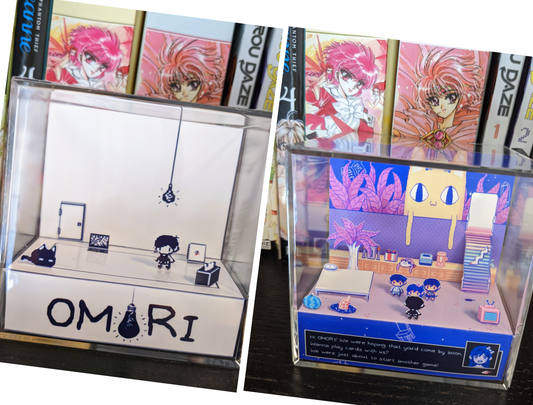 OMORI Dual Sided 3D cube diorama | White Space and Neighbor's room