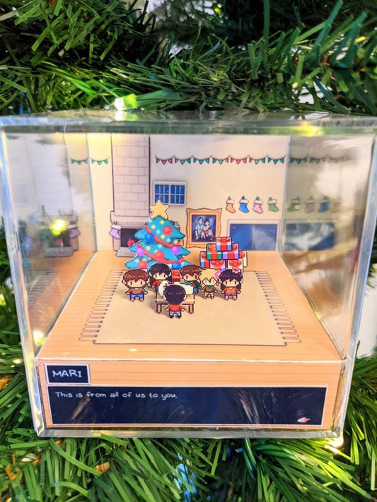 OMORI Christmas 3D cube diorama