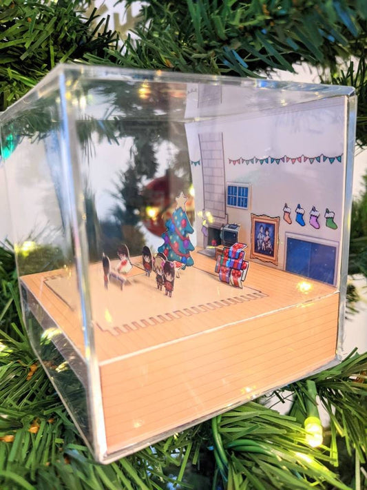 OMORI Christmas 3D cube diorama