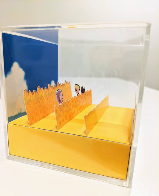 MOTHER 3 sunflower fields 3D cube diorama TEMPLATE