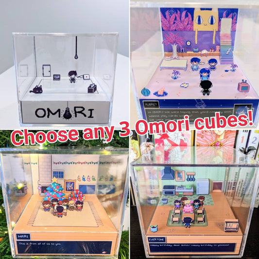 OMORI 3D cube diorama bundle (choose any 3) + sticker bonus