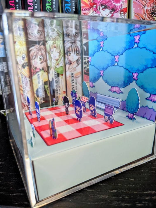 OMORI Mari's Picnic 3D cube diorama TEMPLATE