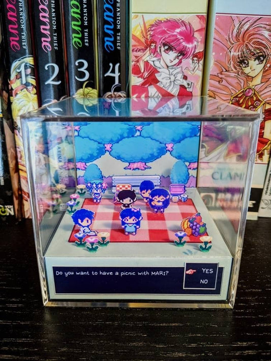 OMORI Mari's Picnic 3D cube diorama
