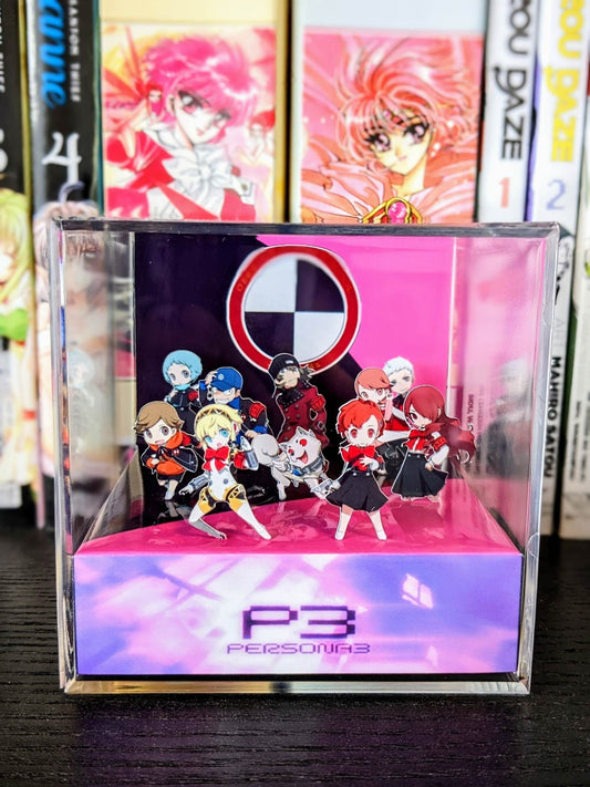 Persona 3 Female 3D cube diorama TEMPLATE