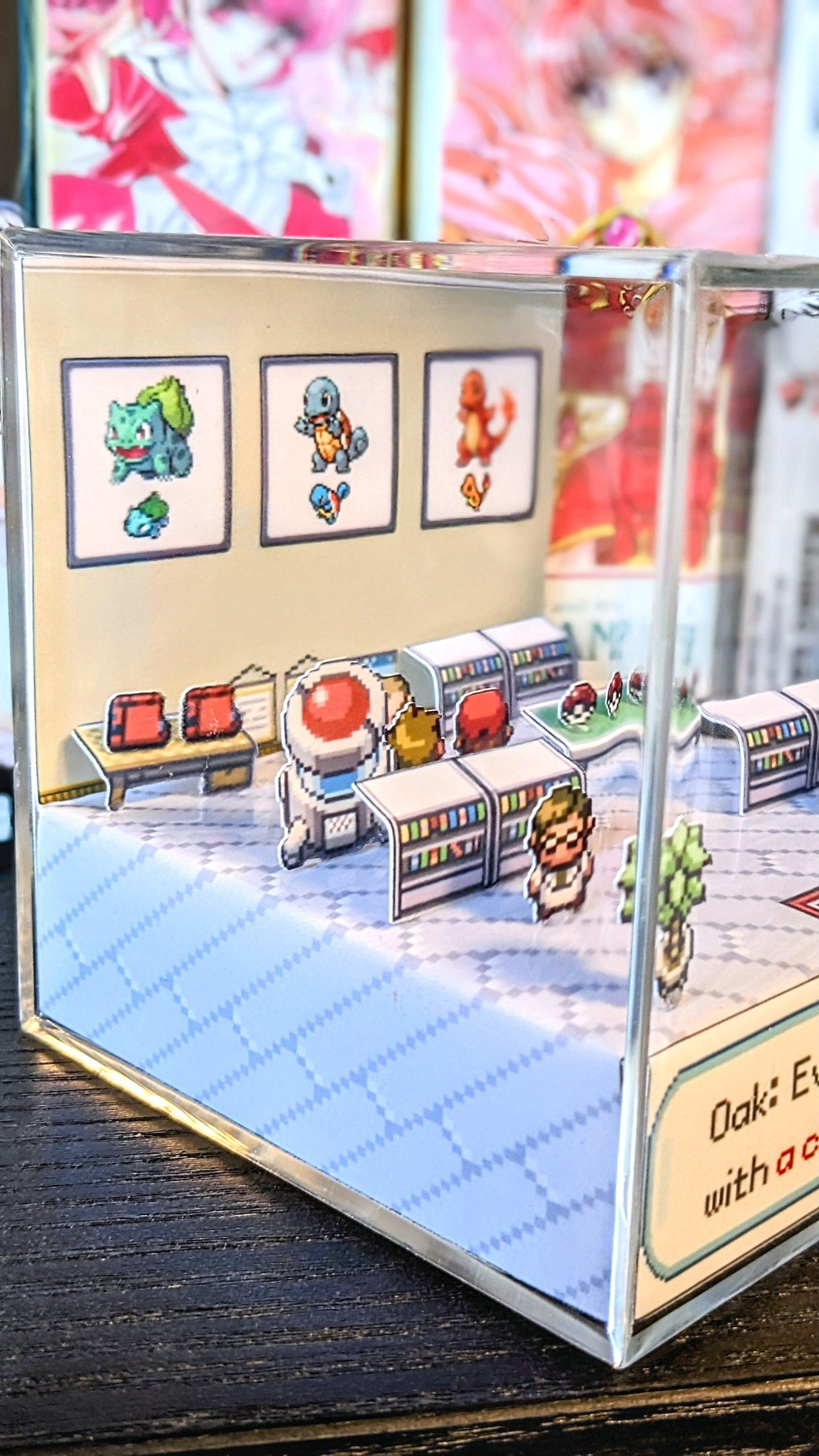 Pokemon FireRed LeafGreen Professor Oak Lab 3D cube diorama | CUSTOMIZ ...