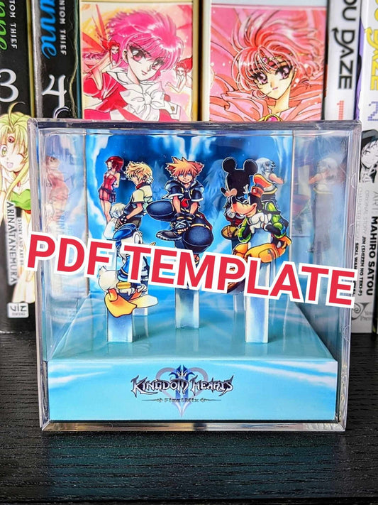 Kingdom Hearts 2 Final Mix 3D cube diorama TEMPLATE