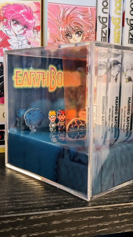 Earthbound Meteor Onett 3D cube diorama | gamer gift | gamer cube | video game merch | cute gift |