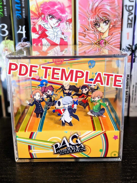 Persona 4 Golden 3D cube diorama TEMPLATE